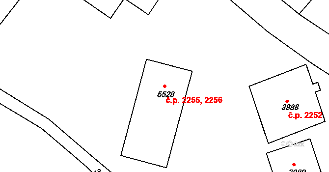 Rakovník II 2255,2256, Rakovník na parcele st. 5528 v KÚ Rakovník, Katastrální mapa