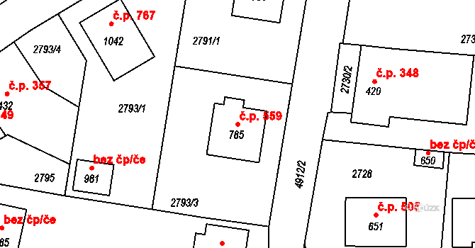 Černovice 559 na parcele st. 785 v KÚ Černovice u Tábora, Katastrální mapa