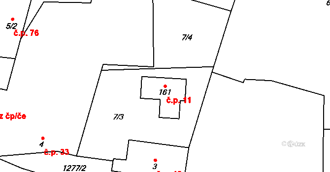 Novosedly 11 na parcele st. 161 v KÚ Novosedly u Strakonic, Katastrální mapa
