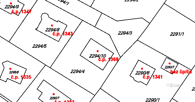 Rýmařov 1368 na parcele st. 2294/10 v KÚ Rýmařov, Katastrální mapa