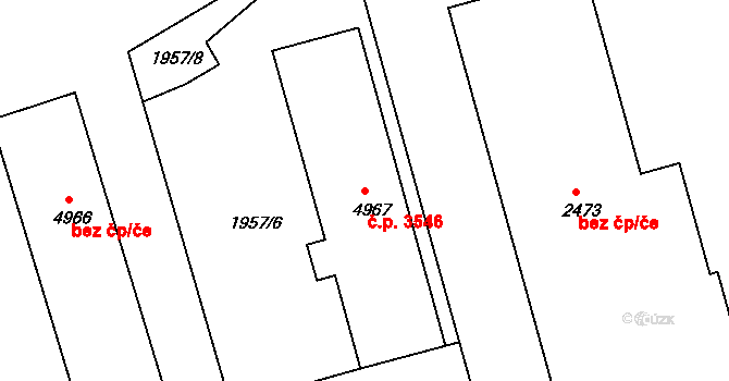 Havlíčkův Brod 3546 na parcele st. 4967 v KÚ Havlíčkův Brod, Katastrální mapa