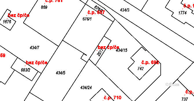 Kostelec nad Labem 98215281 na parcele st. 2017 v KÚ Kostelec nad Labem, Katastrální mapa