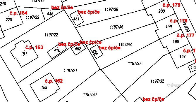 Lípa 105810282 na parcele st. 430 v KÚ Lípa u Havlíčkova Brodu, Katastrální mapa