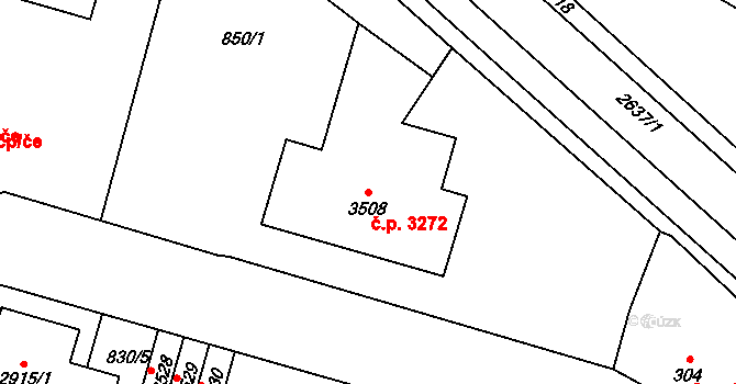 Jablonec nad Nisou 3272 na parcele st. 3508 v KÚ Jablonec nad Nisou, Katastrální mapa