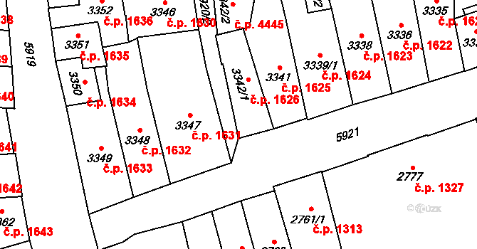 Jihlava 1626 na parcele st. 3342/1 v KÚ Jihlava, Katastrální mapa