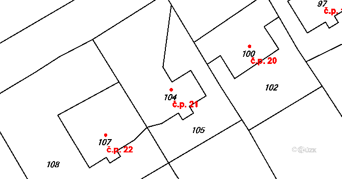 Janovice 21, Rýmařov na parcele st. 104 v KÚ Janovice u Rýmařova, Katastrální mapa