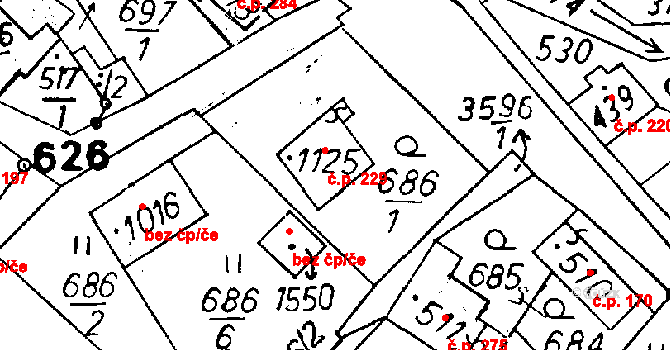Cvikov II 229, Cvikov na parcele st. 1125 v KÚ Cvikov, Katastrální mapa