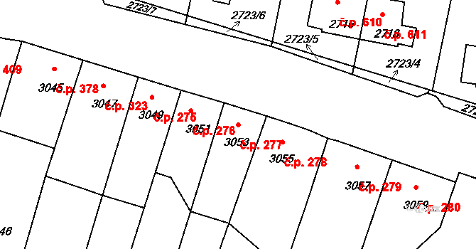 Mimoň I 277, Mimoň na parcele st. 3053 v KÚ Mimoň, Katastrální mapa
