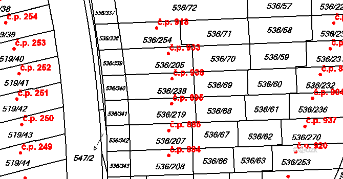 Háje 936, Praha na parcele st. 536/238 v KÚ Háje, Katastrální mapa