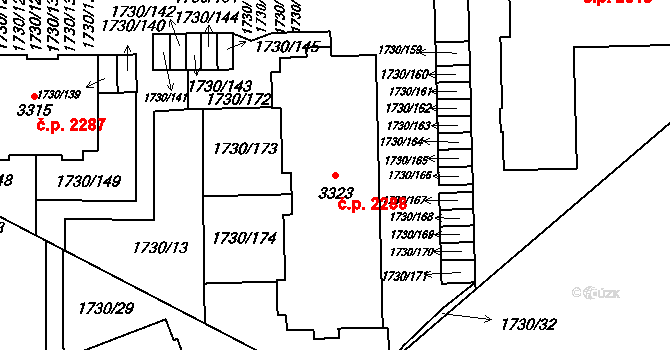 Brandýs nad Labem 2288, Brandýs nad Labem-Stará Boleslav na parcele st. 3323 v KÚ Brandýs nad Labem, Katastrální mapa