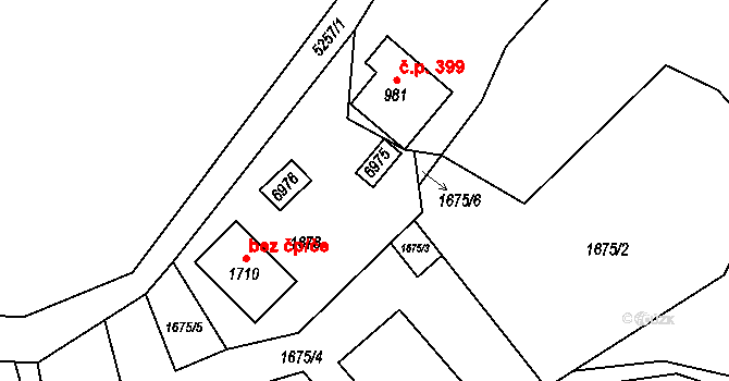 Hošťálková 39535282 na parcele st. 1247 v KÚ Hošťálková, Katastrální mapa