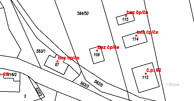 Vacov 39923282 na parcele st. 108 v KÚ Přečín, Katastrální mapa