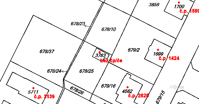 Dvůr Králové nad Labem 41478282 na parcele st. 3783 v KÚ Dvůr Králové nad Labem, Katastrální mapa