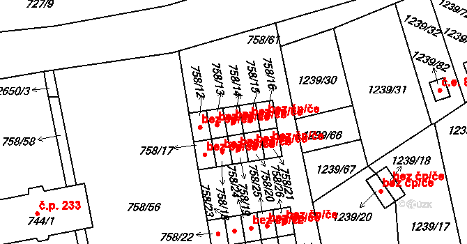 Horšovský Týn 42520282 na parcele st. 758/14 v KÚ Horšovský Týn, Katastrální mapa