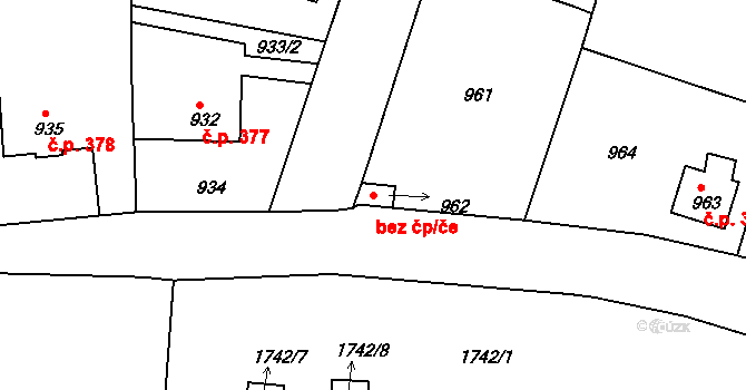 Krnov 45627282 na parcele st. 962 v KÚ Opavské Předměstí, Katastrální mapa