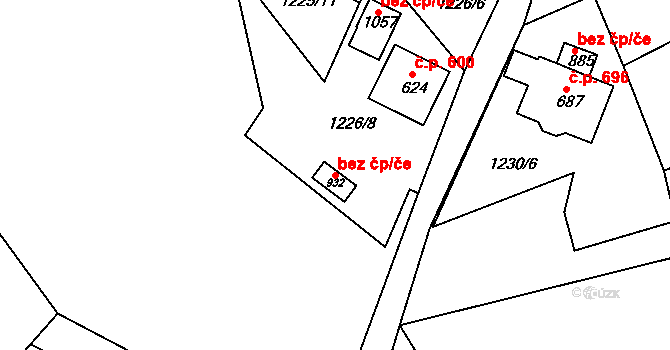 Bublava 47959282 na parcele st. 932 v KÚ Bublava, Katastrální mapa