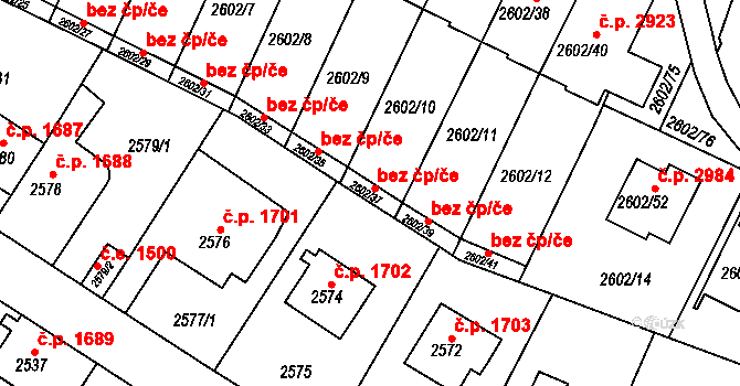 Teplice 48972282 na parcele st. 2602/37 v KÚ Teplice, Katastrální mapa