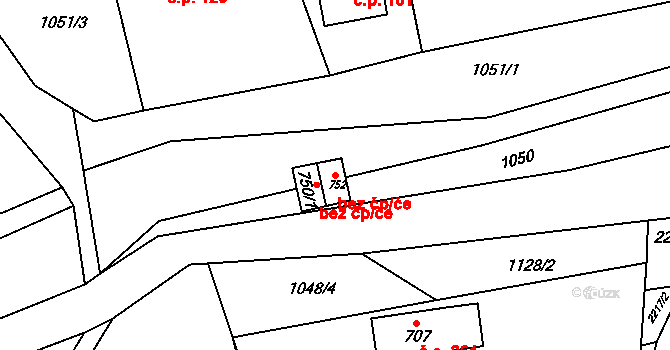 Rajnochovice 50469282 na parcele st. 752 v KÚ Rajnochovice, Katastrální mapa