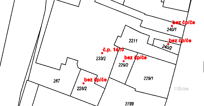 Třebechovice pod Orebem 1410 na parcele st. 233/2 v KÚ Třebechovice pod Orebem, Katastrální mapa