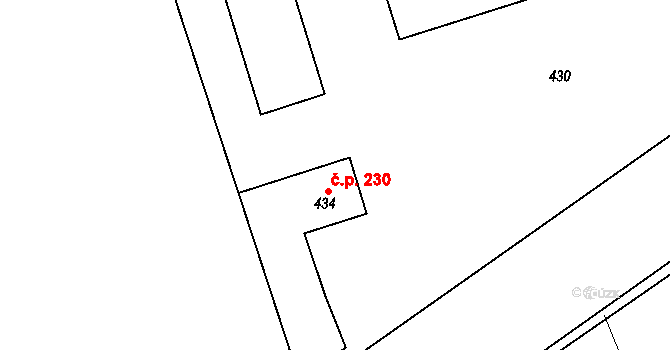 Liblice 230, Český Brod na parcele st. 434 v KÚ Liblice u Českého Brodu, Katastrální mapa