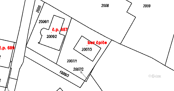Mimoň 145914283 na parcele st. 2007/3 v KÚ Mimoň, Katastrální mapa