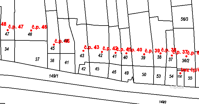 Lípy 42, Slatinice na parcele st. 42 v KÚ Lípy, Katastrální mapa