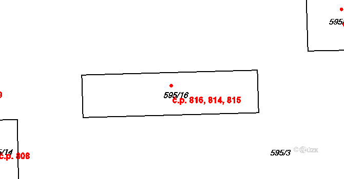 Bechyně 814,815,816 na parcele st. 595/16 v KÚ Bechyně, Katastrální mapa