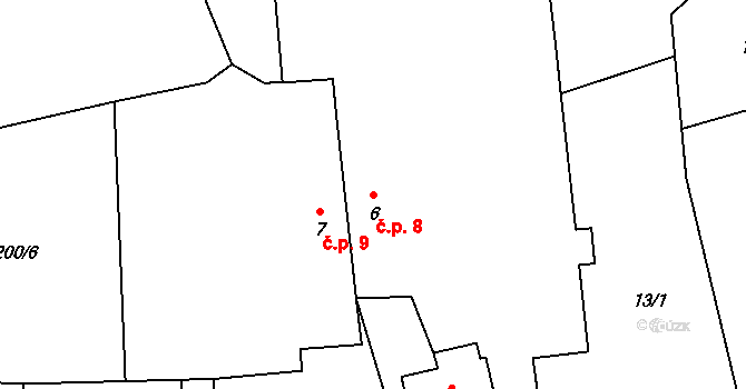 Klínovice 8, Chrášťovice na parcele st. 6 v KÚ Klínovice, Katastrální mapa