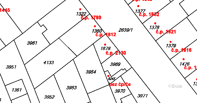 Břeclav 2130 na parcele st. 1878 v KÚ Břeclav, Katastrální mapa