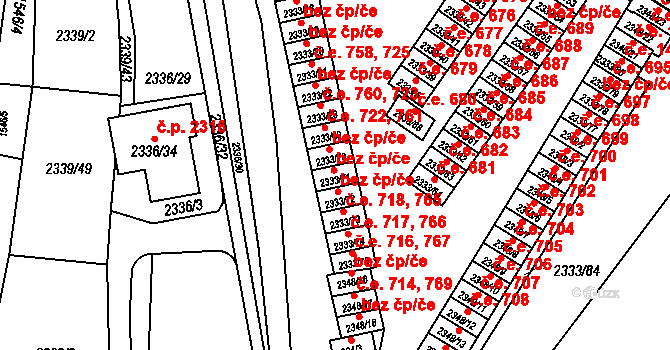 Pelhřimov 720,763 na parcele st. 2333/71 v KÚ Pelhřimov, Katastrální mapa