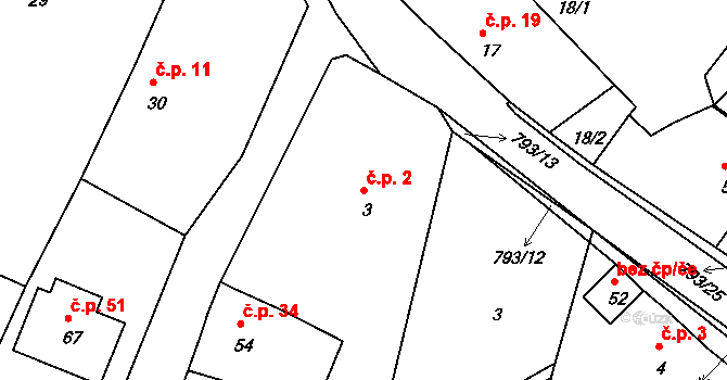 Habartice 2, Klatovy na parcele st. 3 v KÚ Habartice u Obytců, Katastrální mapa