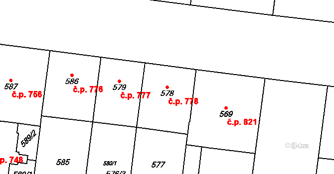 Vinohrady 778, Praha na parcele st. 578 v KÚ Vinohrady, Katastrální mapa