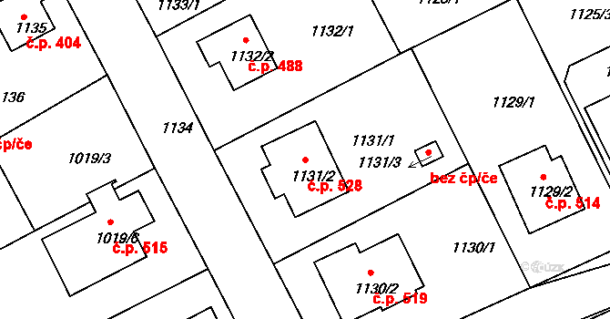 Liberec XI-Růžodol I 528, Liberec na parcele st. 1131/2 v KÚ Růžodol I, Katastrální mapa
