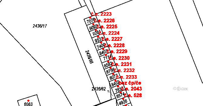 Hodonín 2228 na parcele st. 8403 v KÚ Hodonín, Katastrální mapa