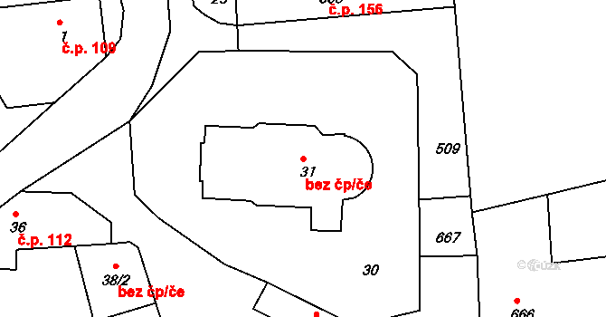Mšec 41724283 na parcele st. 31 v KÚ Mšec, Katastrální mapa