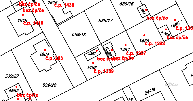 Šumperk 42013283 na parcele st. 4862 v KÚ Šumperk, Katastrální mapa