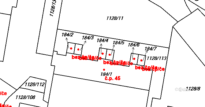 Jindřichův Hradec 42123283 na parcele st. 184/4 v KÚ Otín u Jindřichova Hradce, Katastrální mapa