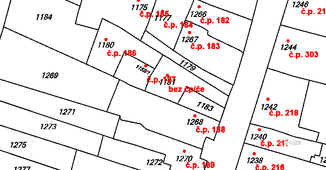 Pozořice 45705283 na parcele st. 1181 v KÚ Pozořice, Katastrální mapa