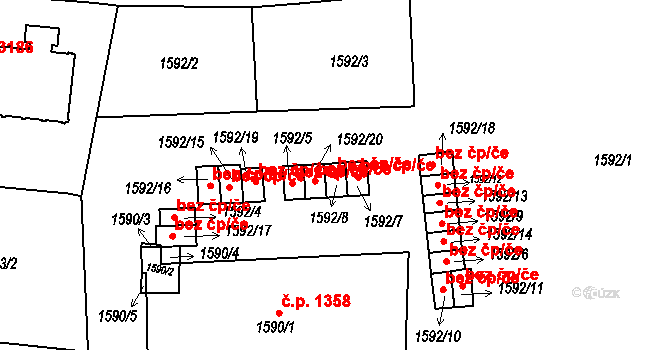 Praha 46735283 na parcele st. 1592/8 v KÚ Smíchov, Katastrální mapa