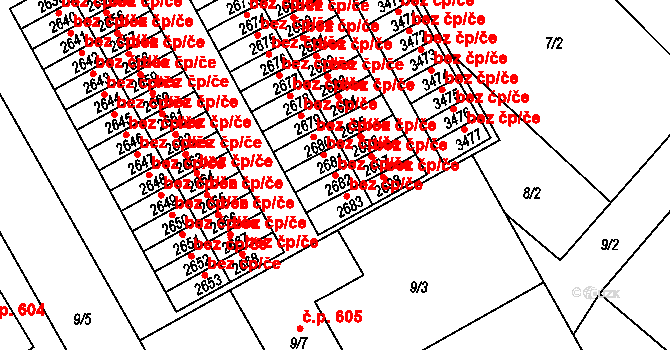 Třinec 48818283 na parcele st. 2682 v KÚ Lyžbice, Katastrální mapa