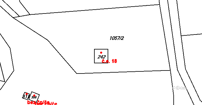 Karlštejn 18 na parcele st. 242 v KÚ Poučník, Katastrální mapa