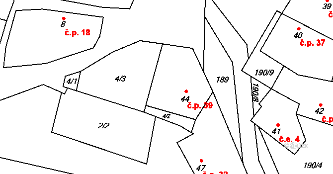 Lipany 39, Vitice na parcele st. 44 v KÚ Lipany u Vitic, Katastrální mapa