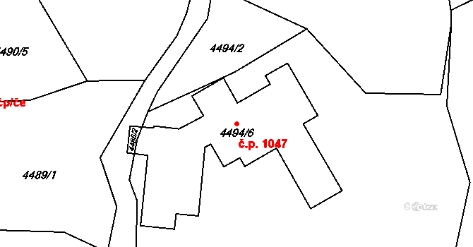 Žižkov 1047, Kutná Hora na parcele st. 4494/6 v KÚ Kutná Hora, Katastrální mapa