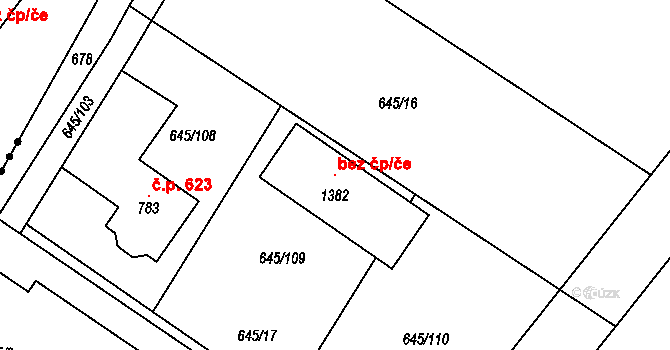 Líbeznice 96632283 na parcele st. 1382 v KÚ Líbeznice, Katastrální mapa