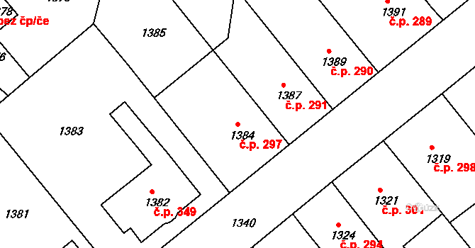 Uhlířské Janovice 297 na parcele st. 1384 v KÚ Uhlířské Janovice, Katastrální mapa