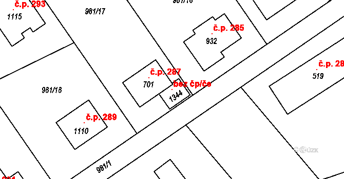 Sulice 118133284 na parcele st. 1344 v KÚ Sulice, Katastrální mapa