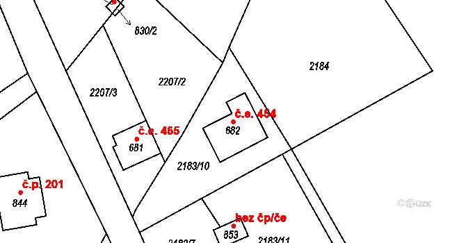 Antonínov 454, Josefův Důl na parcele st. 682 v KÚ Antonínov, Katastrální mapa