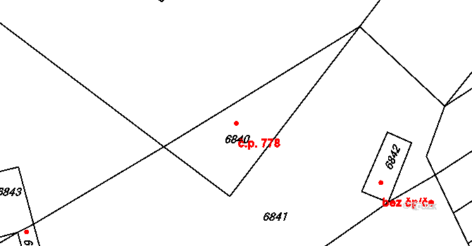 Šardice 778 na parcele st. 6844 v KÚ Šardice, Katastrální mapa