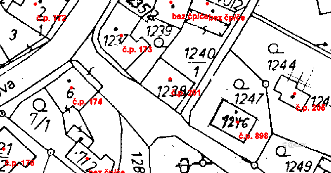 Rychnov u Jablonce nad Nisou 201 na parcele st. 1238 v KÚ Rychnov u Jablonce nad Nisou, Katastrální mapa