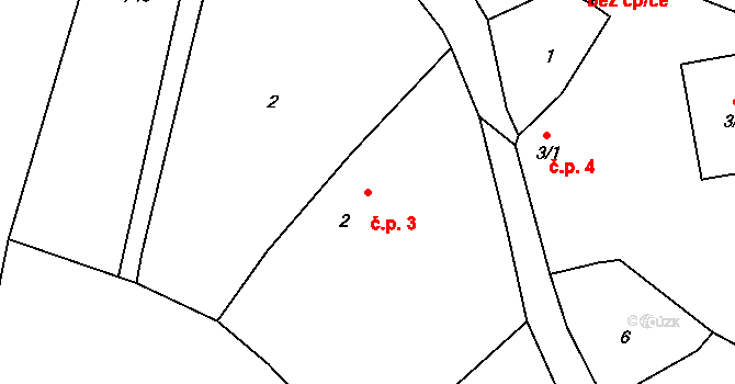 Kydliny 3, Klatovy na parcele st. 2 v KÚ Kydliny, Katastrální mapa